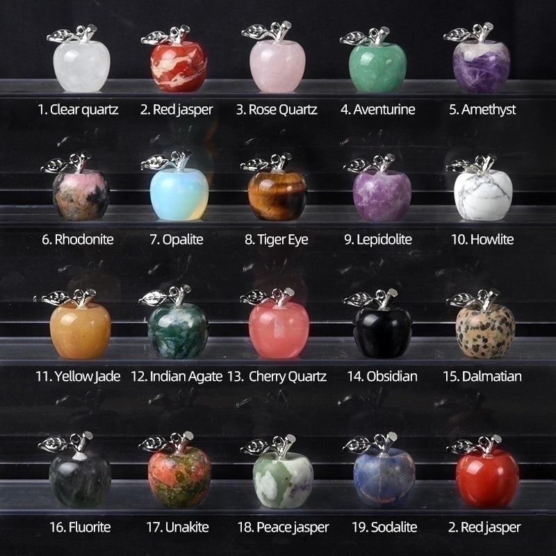 Cute Apple Natural Stone Polishing Crystal Charms4