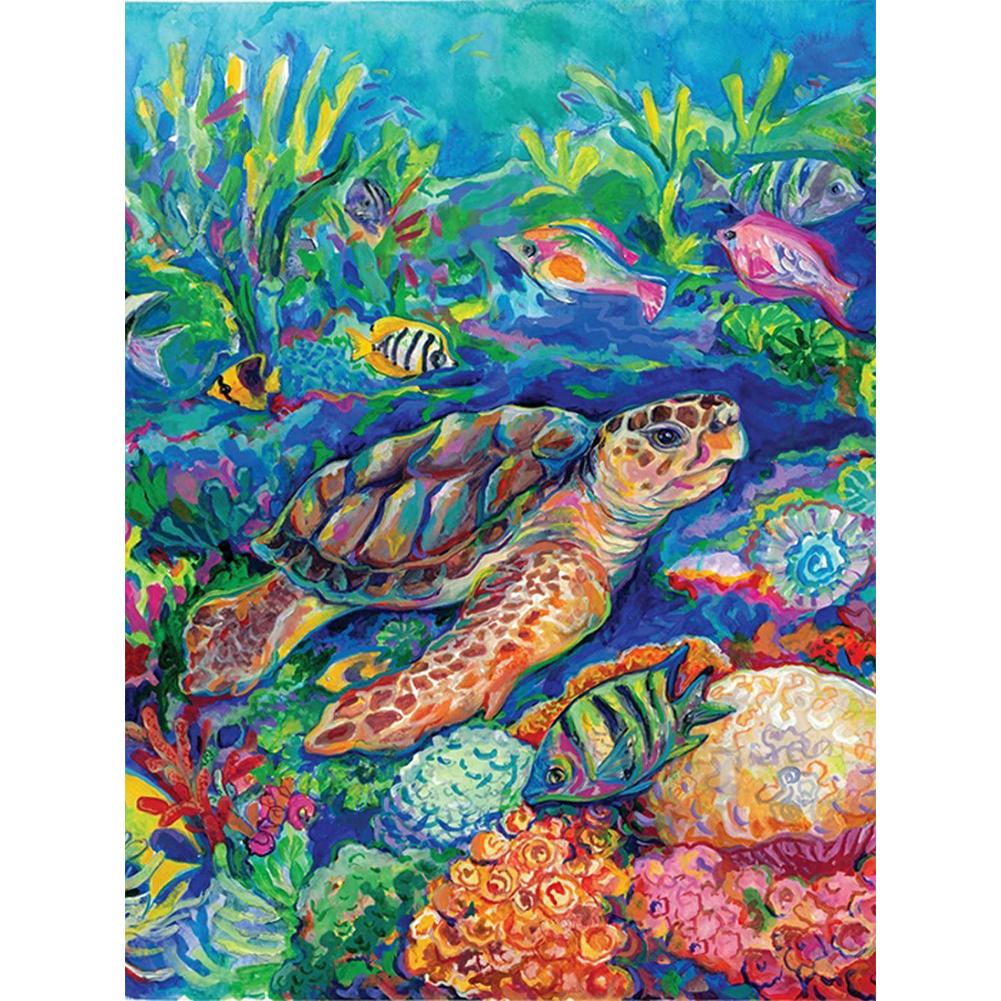 

30*40CM - Round Drill Diamond Painting - Sea Turtle, 501 Original