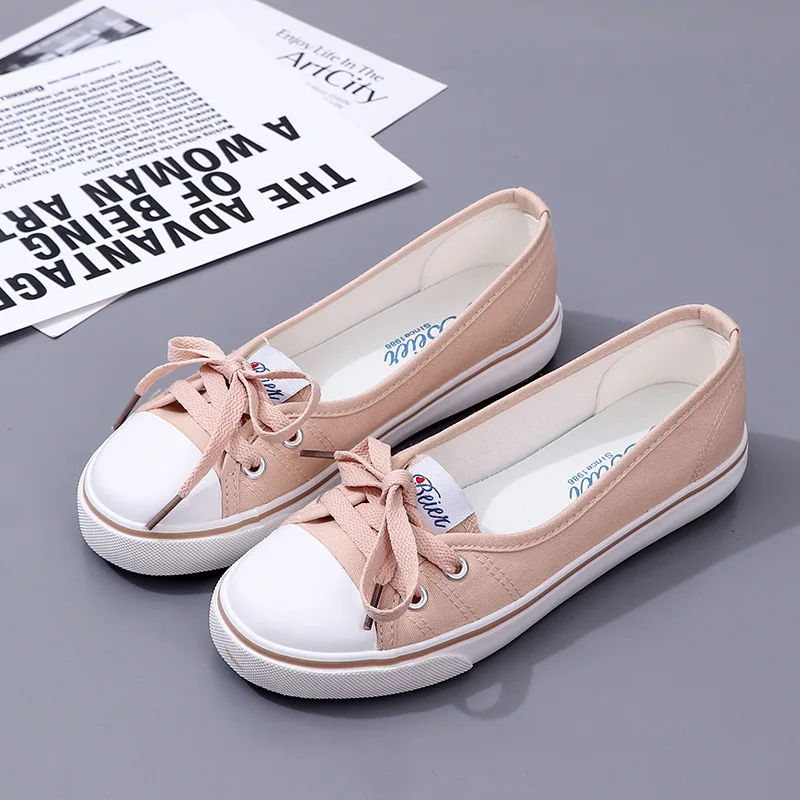 Women's Canvas Small White Shallow Cut Summer Flat Sport Casual Ladies Soft Shoessneakers Zapatos De Mujer Platform Sneakers