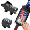 PU Hard Shell Bicycle Front Frame Bag Waterproof Touch Screen Handlebar Holder