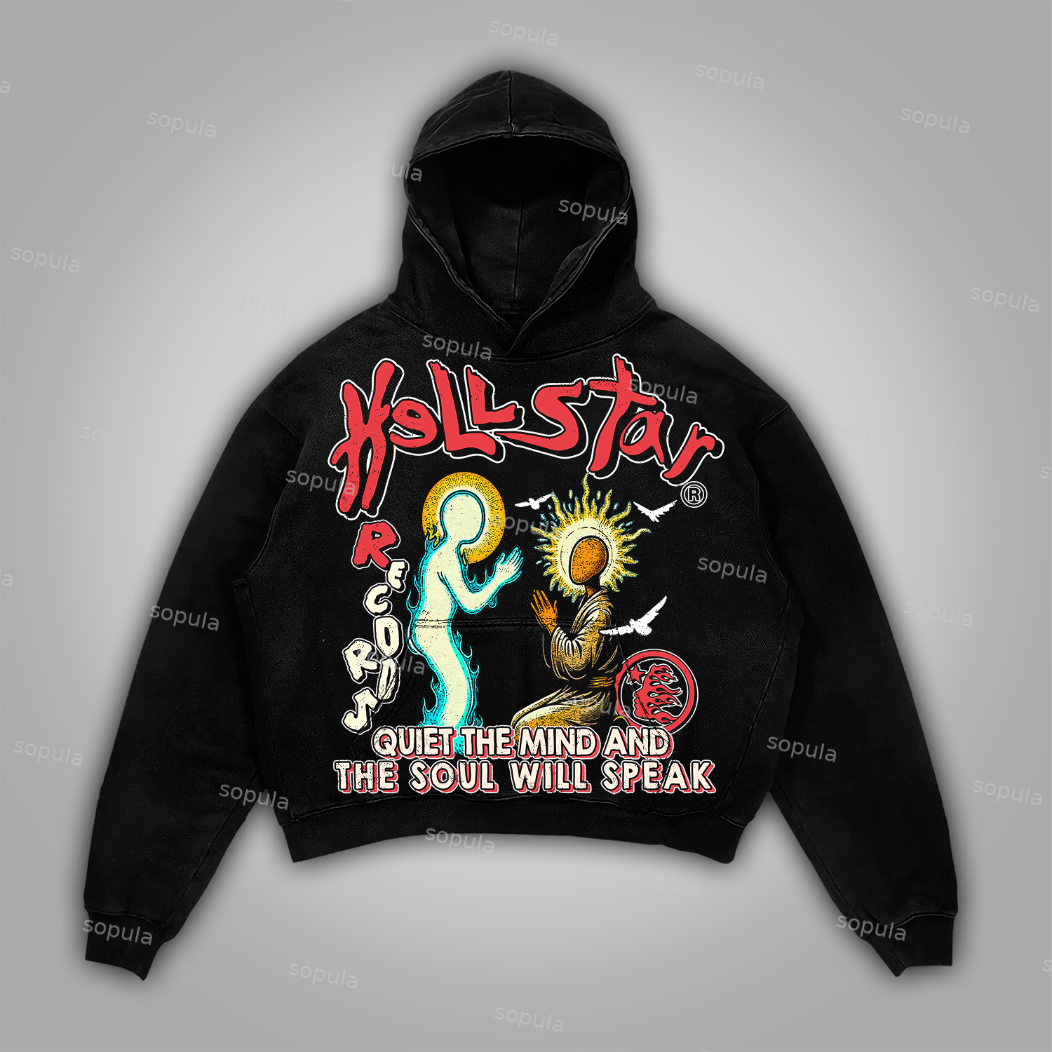 Sopula Quiet The Mind And The Soul Will Speak Pocket Hoodie - Sopula｜Premium Graphic Tees & Graphic Clothing