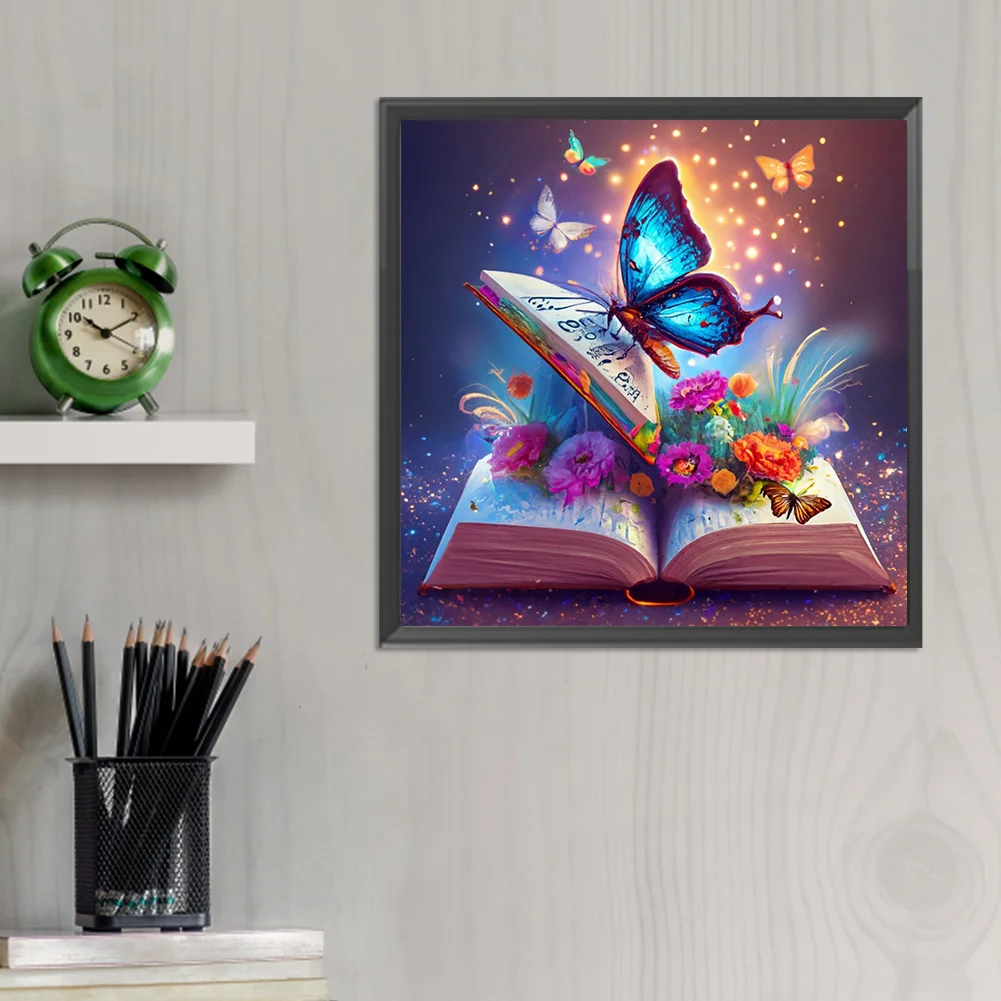 Diamond Painting - Full Round Drill - Colorful Butterfly(Canvas|30*30cm)
