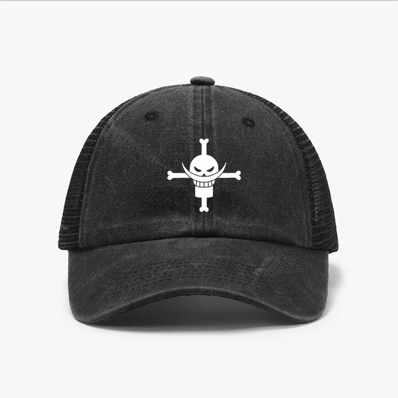 Unisex Anime Simple Print Breathable Mesh Baseball Cap