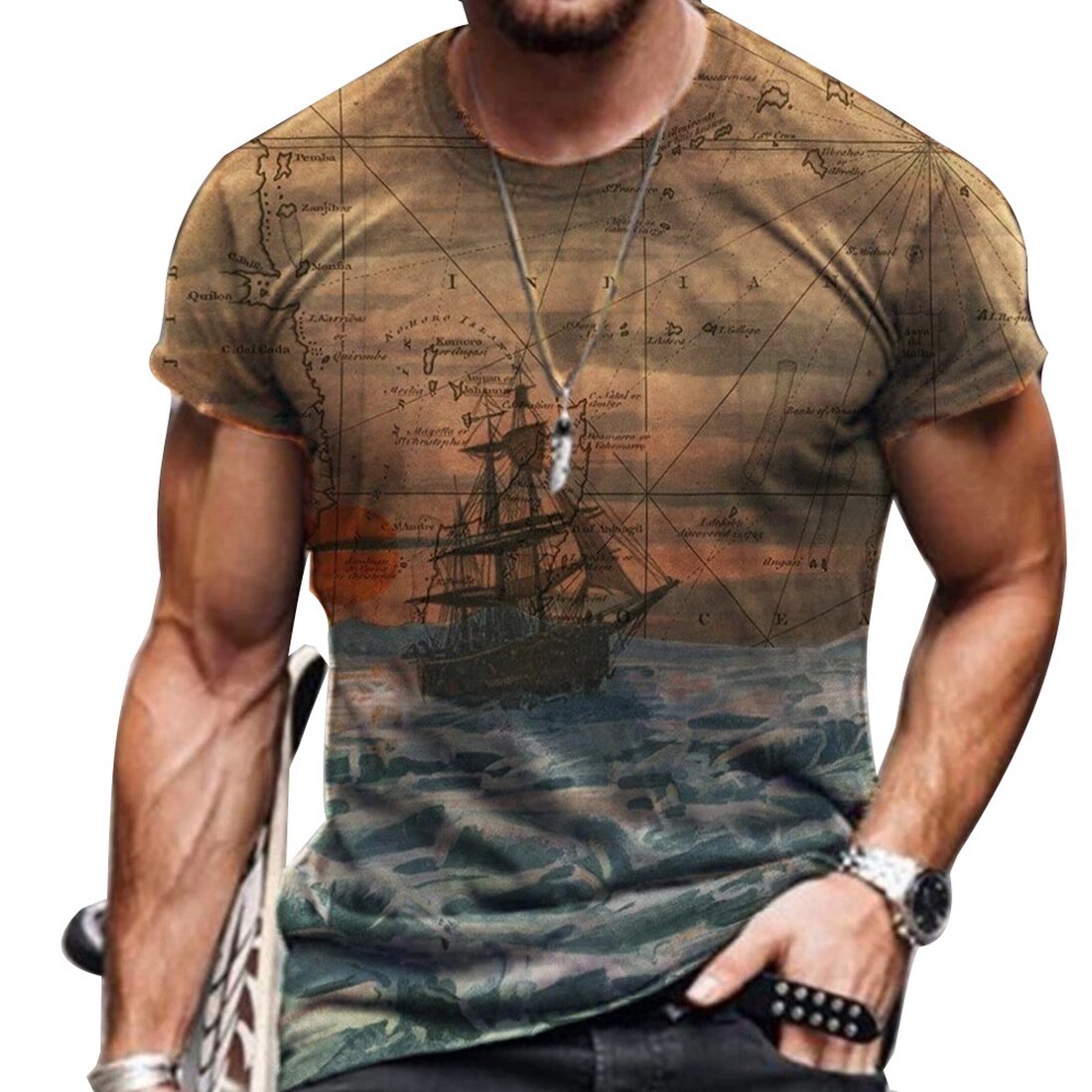 

Ethnic - 3D Printed Men T Shirt, Xxxl, 501 Original