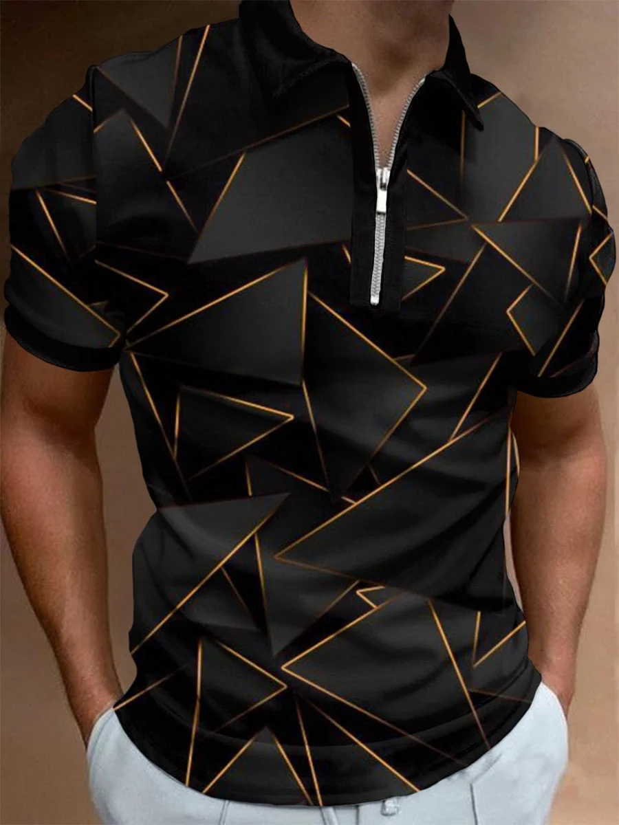 Inongge Hot Sale Solid Shirts Men Short Sleeve T-shirts Streetwear Mens Clothing Zipper T-Shirt Tops S-3XL Elastic Cotton