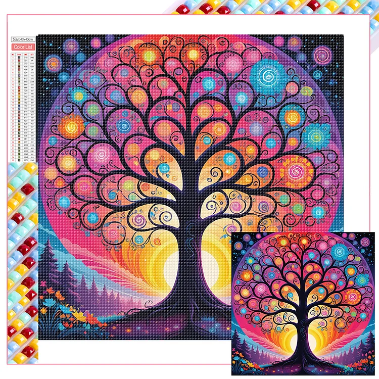 Tree 40*40CM (Canvas) Full Square Drill Diamond Painting gbfke