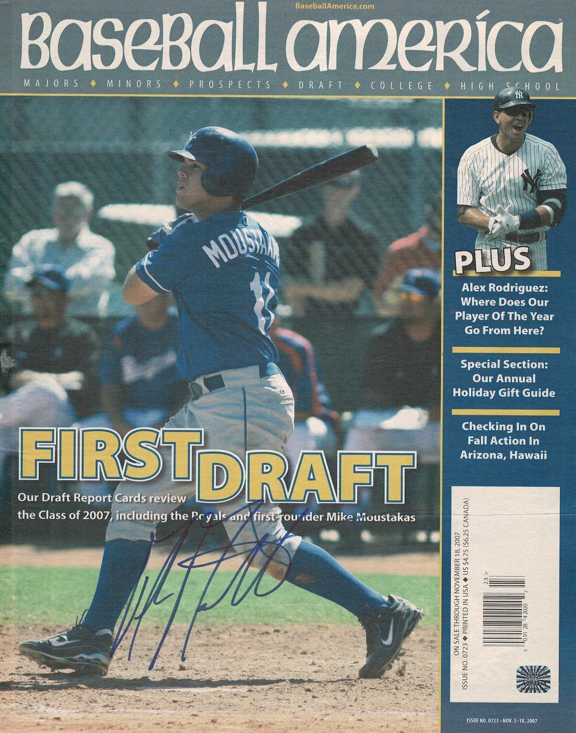 Mike Moustakas signed autographed Baseball America magazine! AMCo! 8133