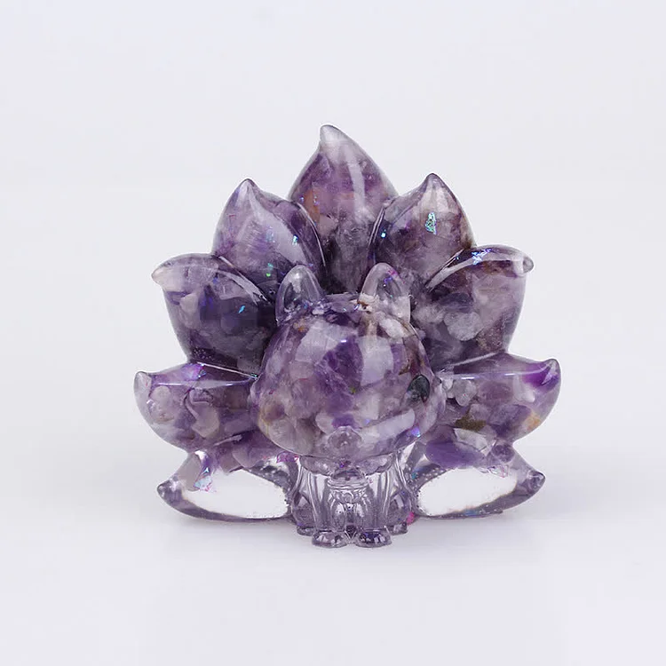 Natural Crystal Fox Gemstone Decoration-Amethyst