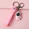10PCS Soft Pink Blue Space Travel Astronaut Creative Cartoon Keychain Kids Couples School Bag Pendant Gift 