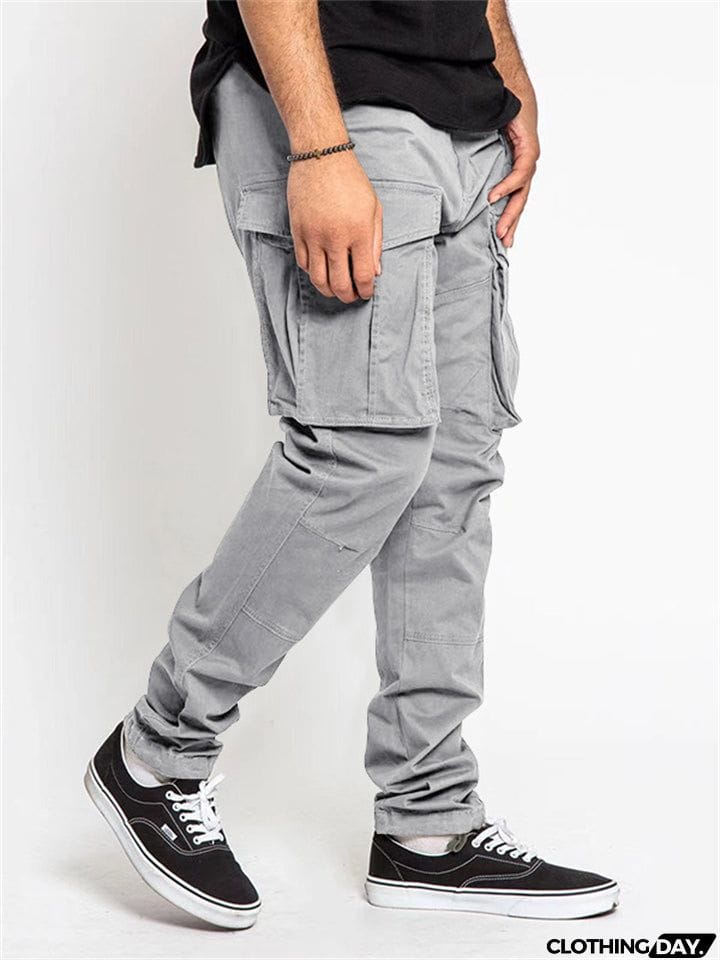 Spring Autumn Trendy Multi-pocket Men's Cargo Trousers