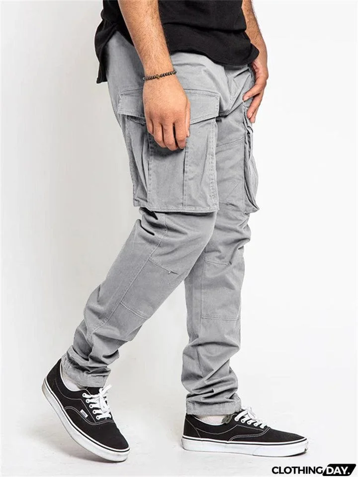Spring Autumn Trendy Multi-pocket Men's Cargo Trousers