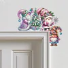 DIY Xmas Diamond Art Door Corner Pendants Wooden Door Decoration Kit