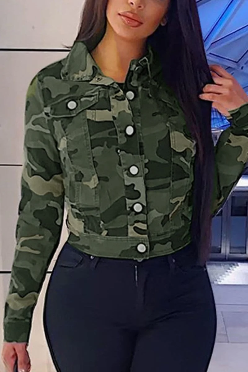 Fashion Casual Camouflage Printing Coat