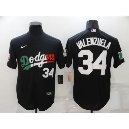 Men's Los Angeles Dodgers #34 Toro Valenzuela Black Cool Base Stitched Baseball Jersey 1FOT