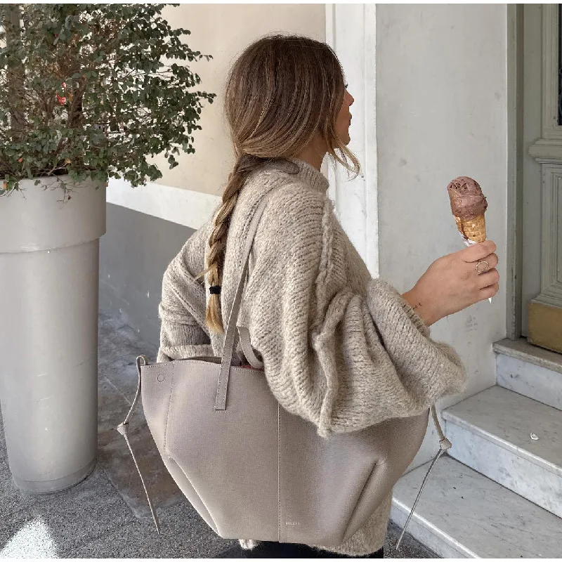 Ootddress Autumn 2025 Knit Sweater Pullover Female Loose Turtleneck Casual Patchwork Oversized Sweater Knitwear High Street Pullover