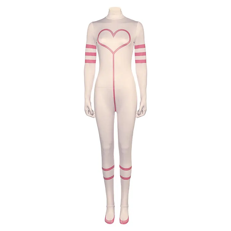 Hazbin Hotel 2024 Angel Dust White Jumpsuit Outfits Cosplay Costume Halloween Carnival Suit