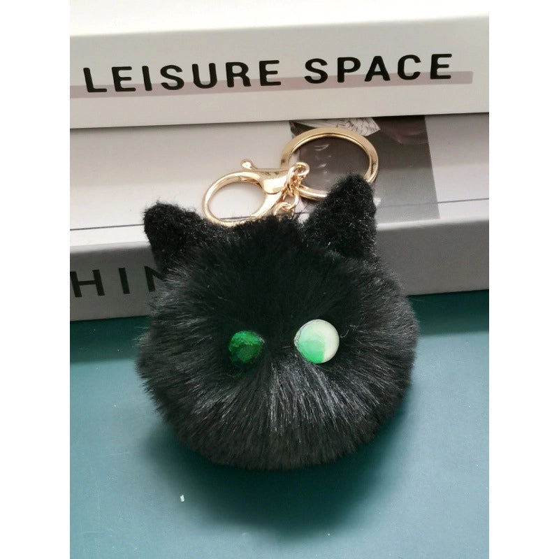 Plush Pendant Cat Keychain Blush Cat Ball Cartoon Hand-made Pendant Shake Tone Hot Doll Pendant