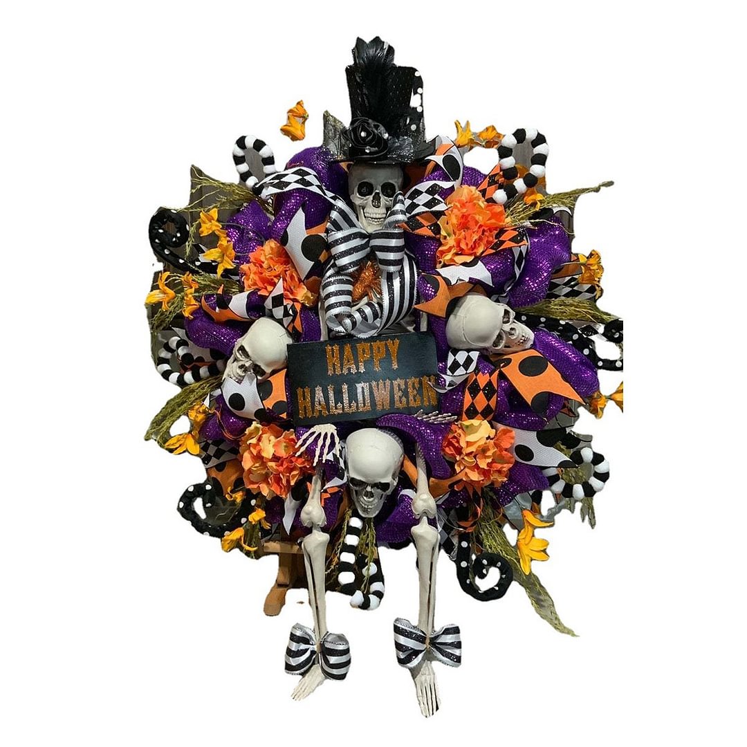 Skeleton Wreath for Halloween Decorations