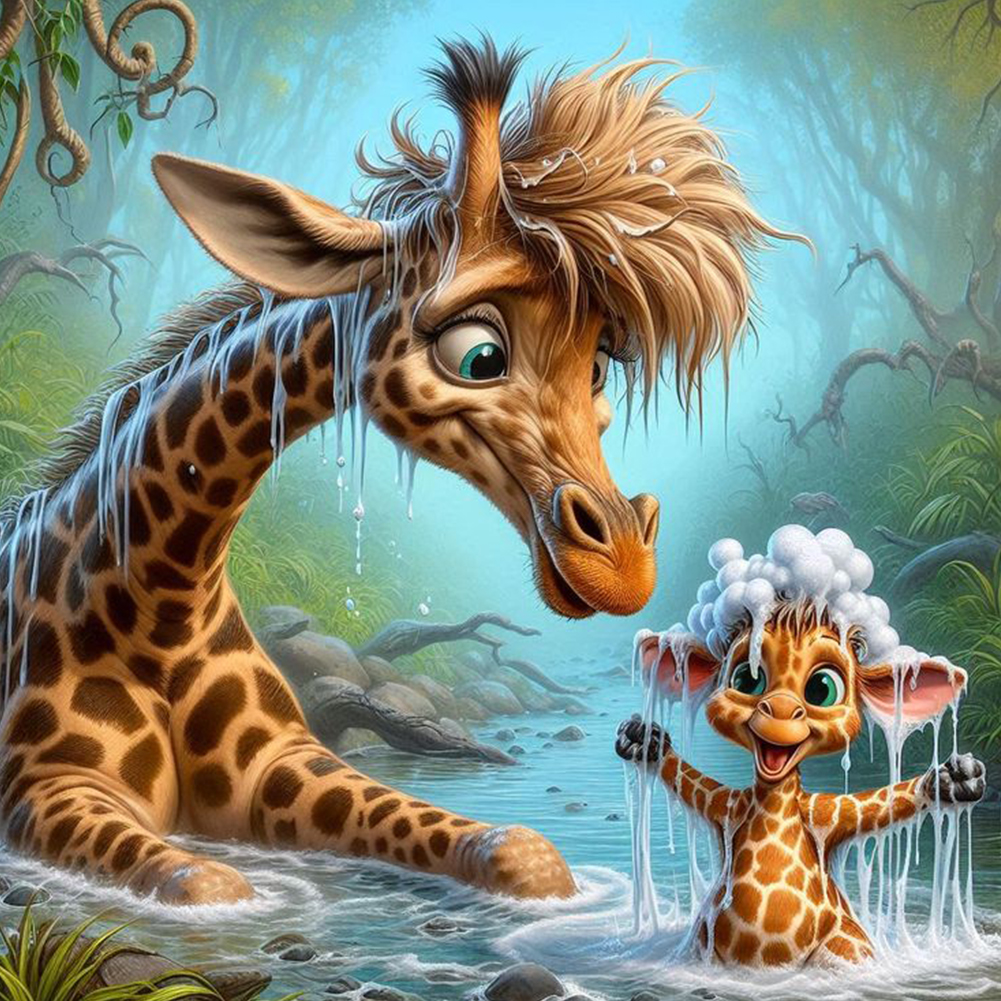 Giraffe 40*40cm(canvas) full round drill diamond painting
