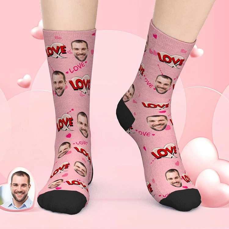 Custom Face Socks Love Heart Socks