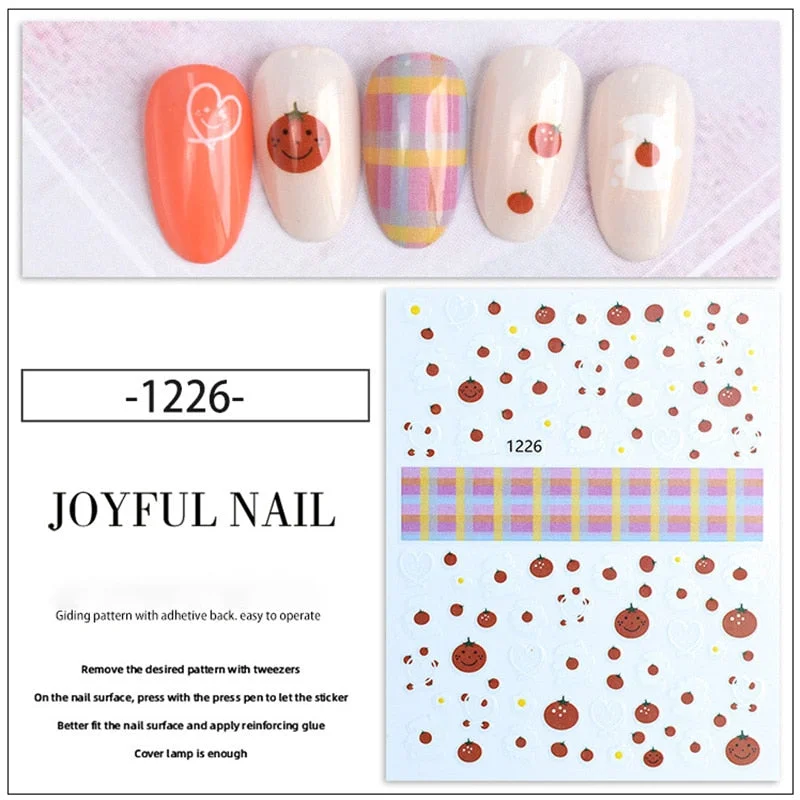 Beautizon Colorful Cartoon Teddy bear High Quality 3D Engraved Nail Stickers Nail Art Decorations Nail Decals Design