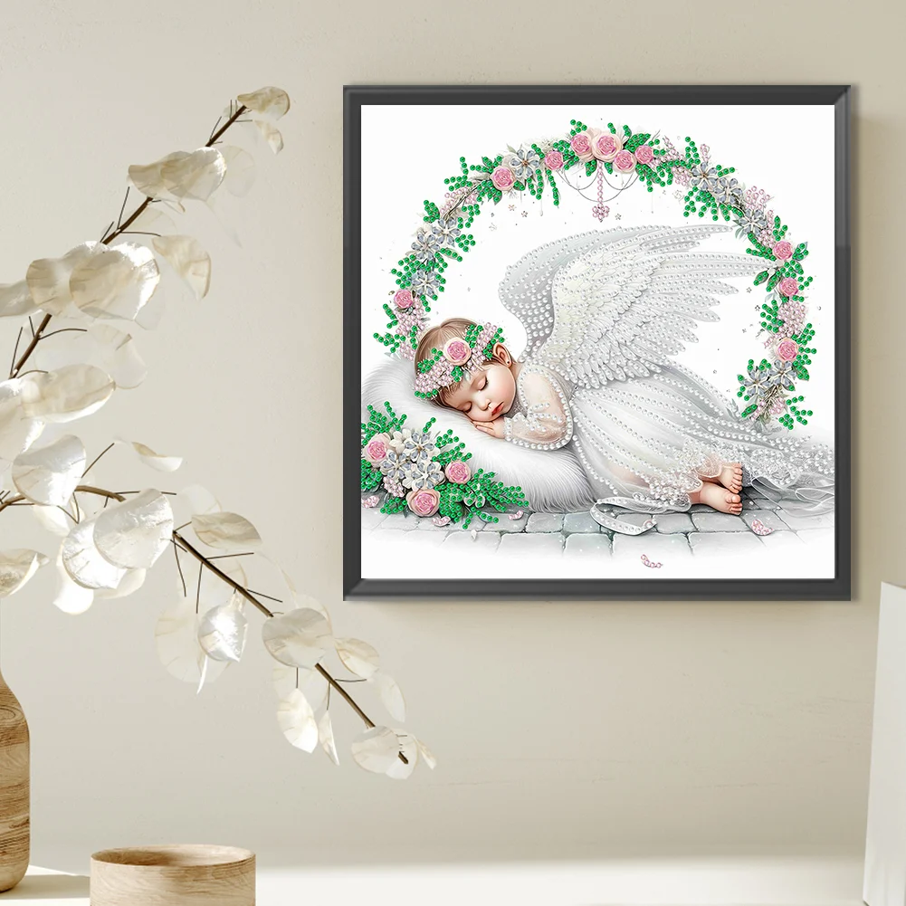 Diamond Painting - Partial Special Shaped Drill - Angel Child(Canvas|30*30cm)