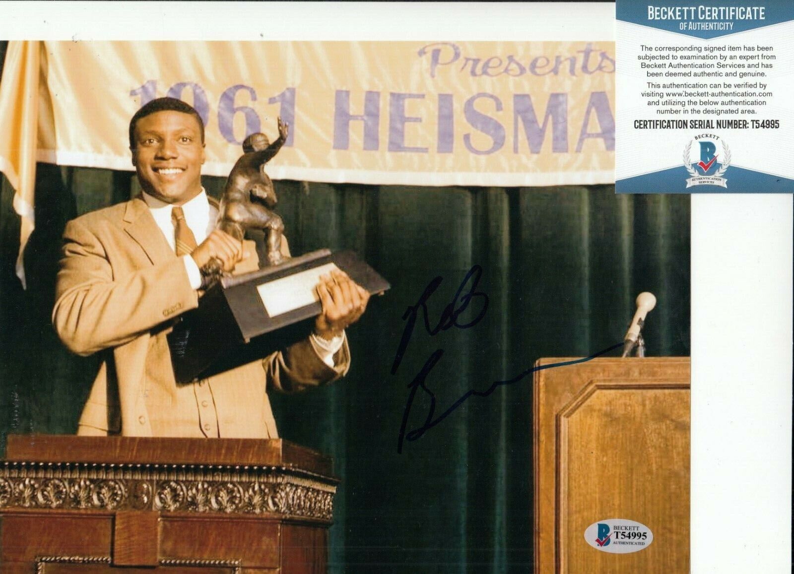 ROB BROWN signed (THE EXPRESS) *Ernie Davis* Movie 8X10 Photo Poster painting BECKETT BAS T54995