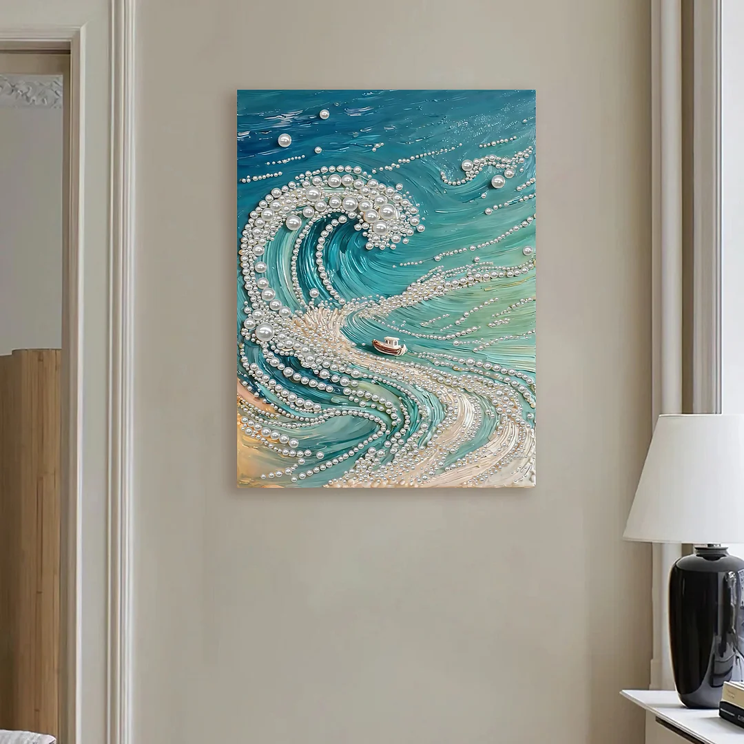 Waves - DIY Pearl Diamond Art Kit With Frame 30*40cm