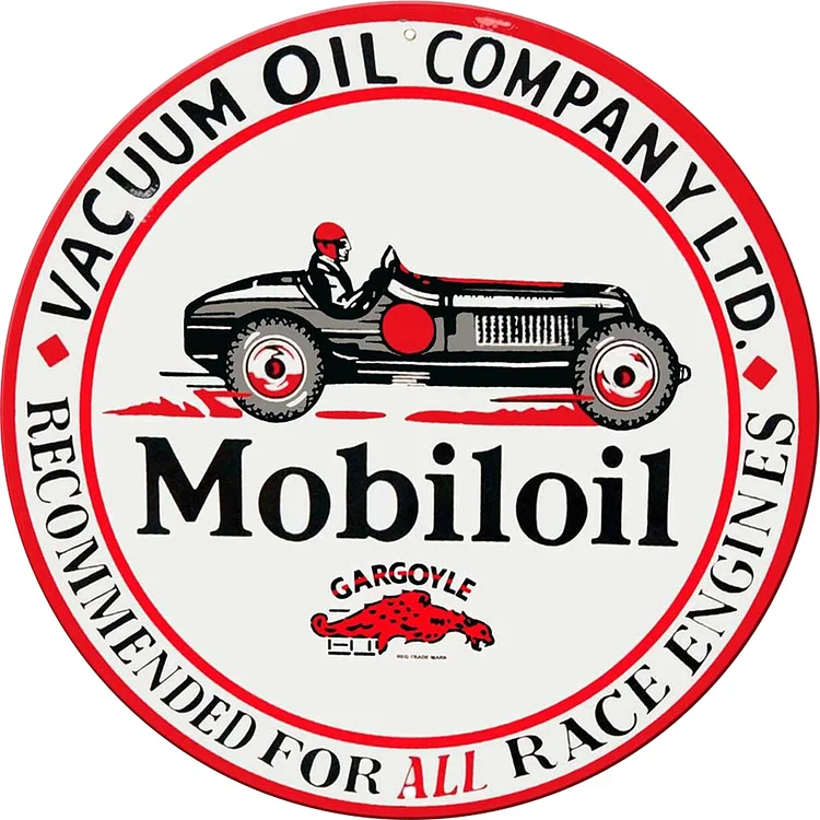 Mobiloil Oil - Tin Signs/Wooden Signs - Still Life Series - 12*12inches (Round)