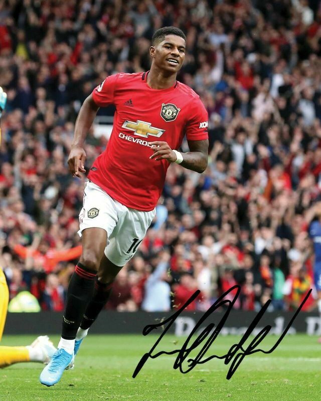 Marcus Rashford - Manchester United Autograph Signed Photo Poster painting Print