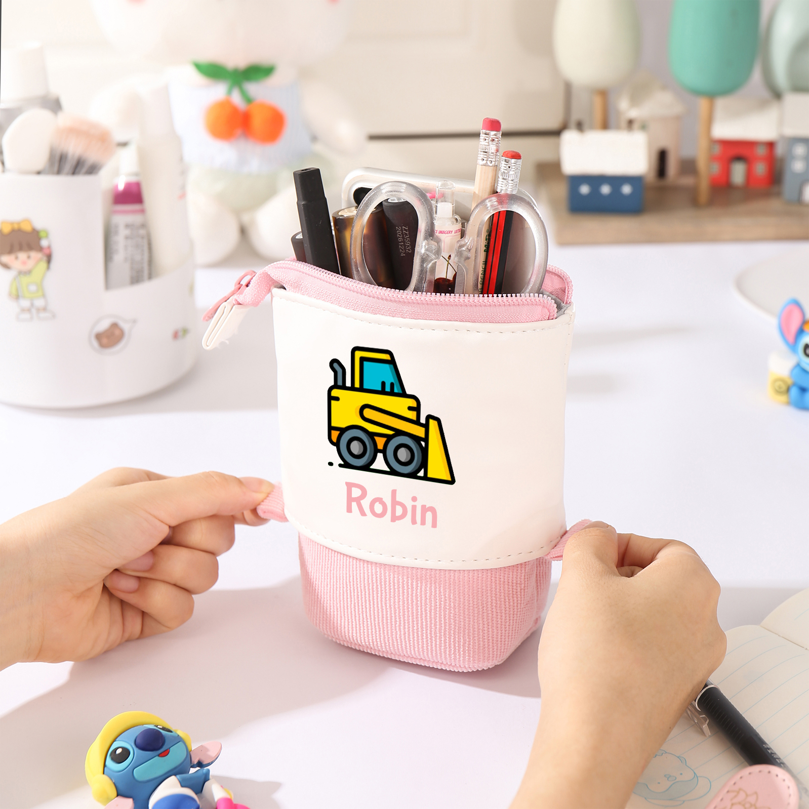 Personalised Pencil Case Custom Name & Vehicle Pattern Pen Pouch Back To School Gift for Sons Daughters-Jessemade AU