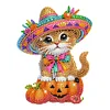 Diamond Painting Acrylic Shaking Head Pumpkin and Cat Desktop Ornaments