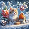 Cat And Birds-11CT Stamped Cross Stitch 40*40cm/15.75*15.75in