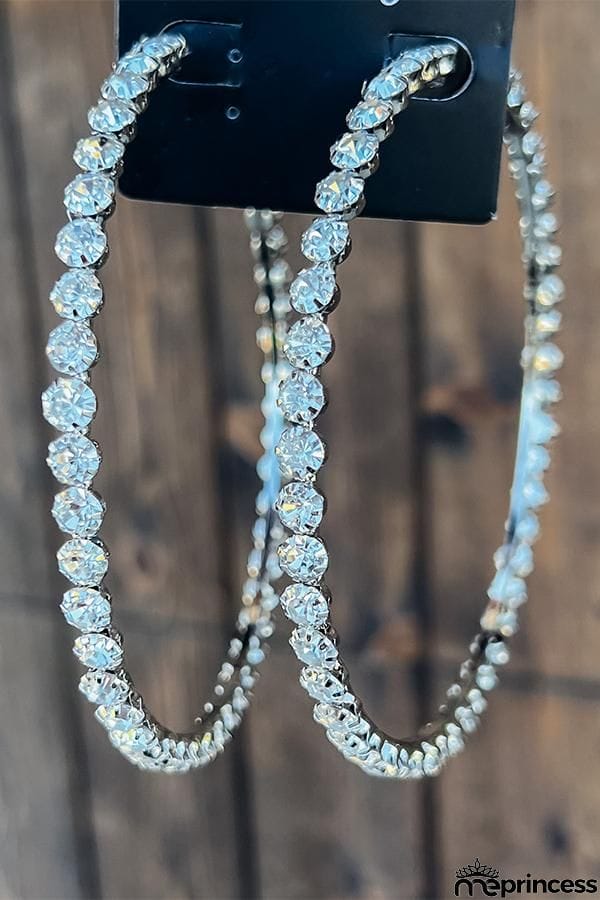 Acrylic Fancy Color Diamond Big Circle Diamond Earrings