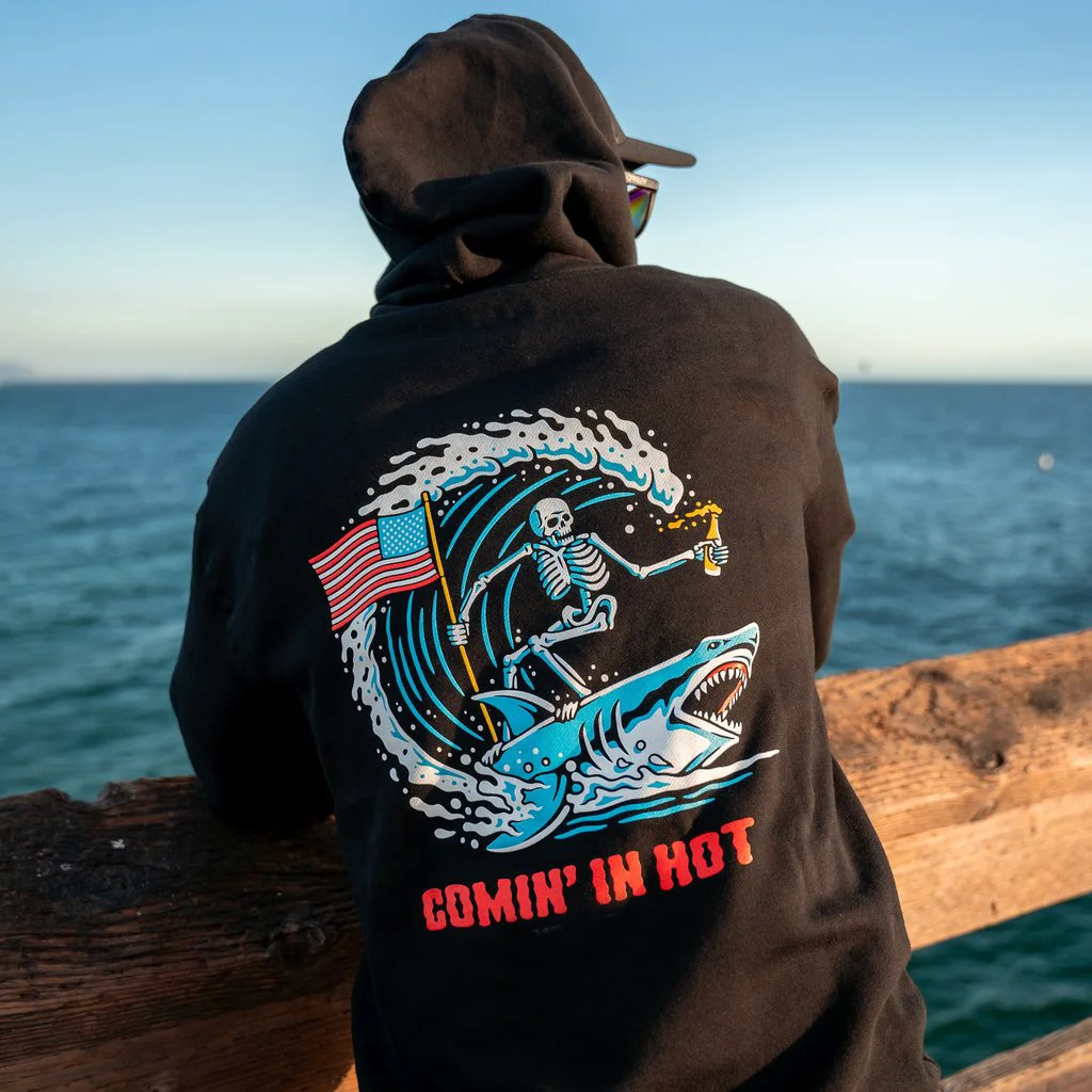 Comin'In Hot Printed Men's Hoodie -  