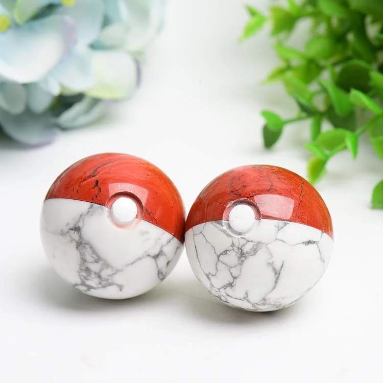 1.5" Red Jasper Howlite Poke Ball Crystal Sphere