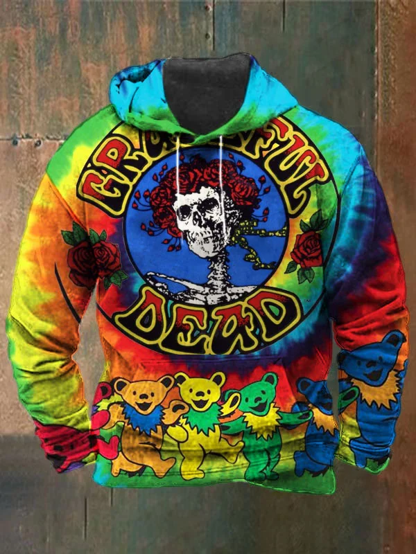 Unisex Skull Bear Print Heavyweight Hoodies