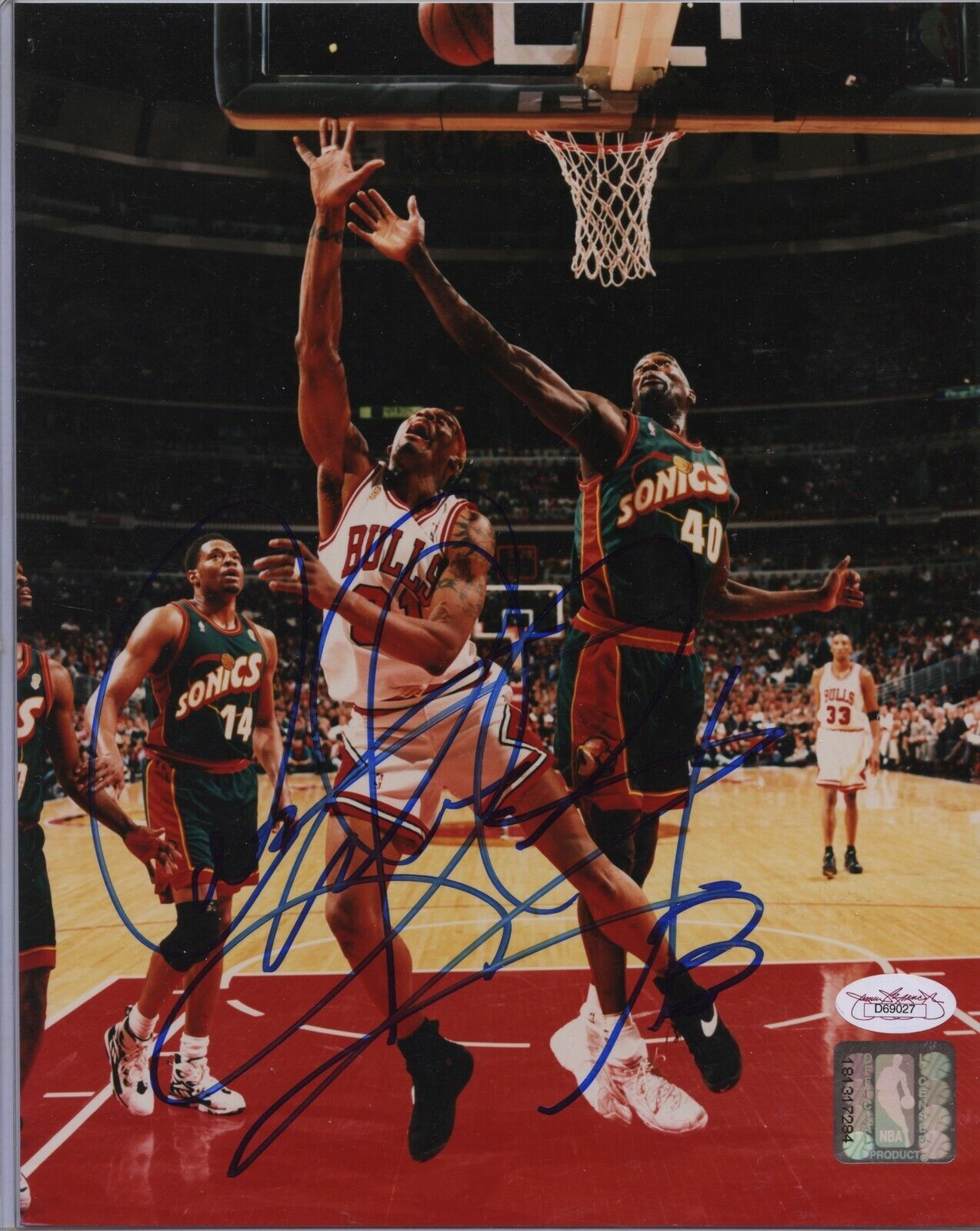 DENNIS RODMAN 8x10 Photo Poster painting Signed Autographed Auto JSA Chicago Bulls