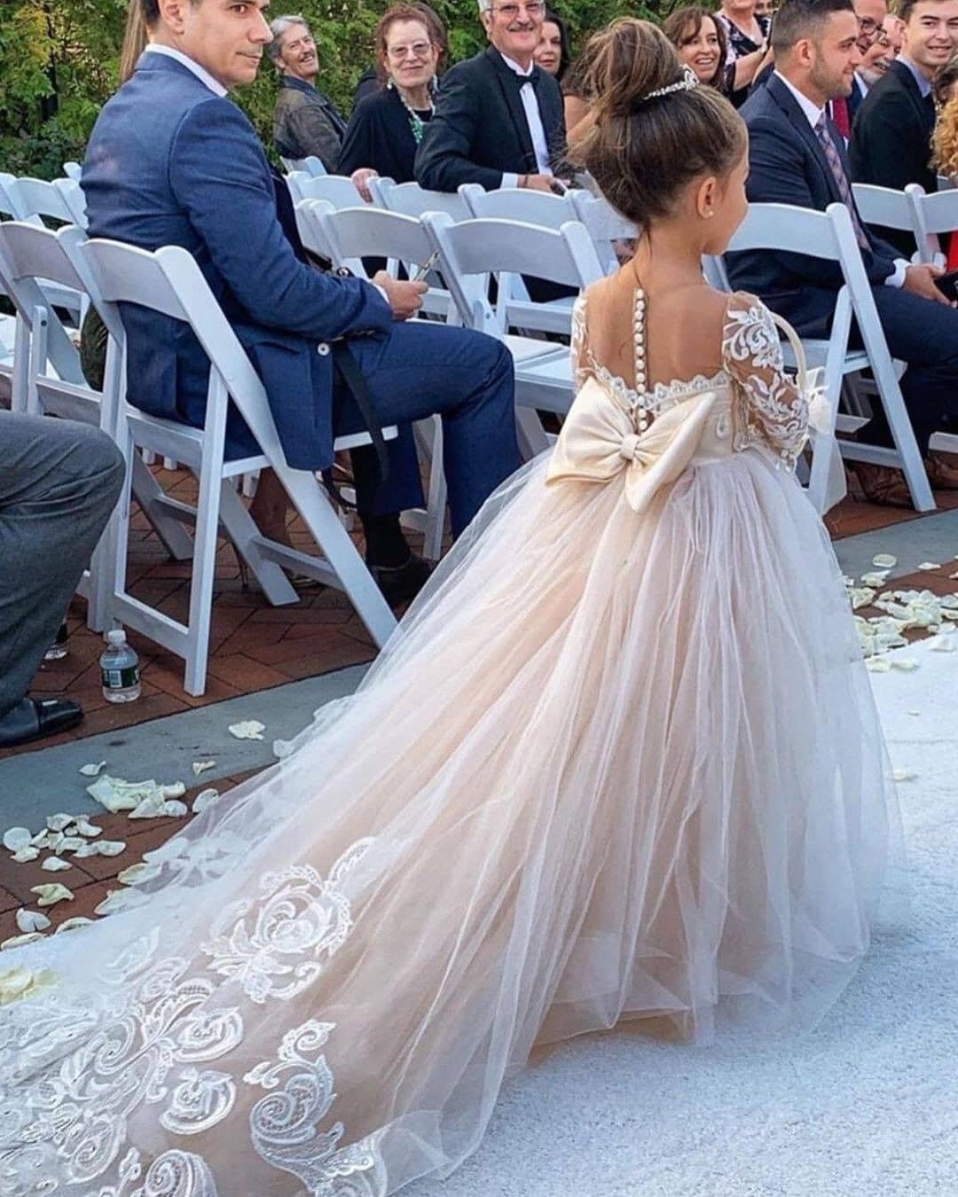 Lovely Tulle Bowknot Flower Girl Dress PD036 Ballbellas