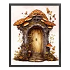 >SALE<Full Embroidery Cotton Thread 11CT Print Floral Mushroom Hut Cross Stitch50x60cm
