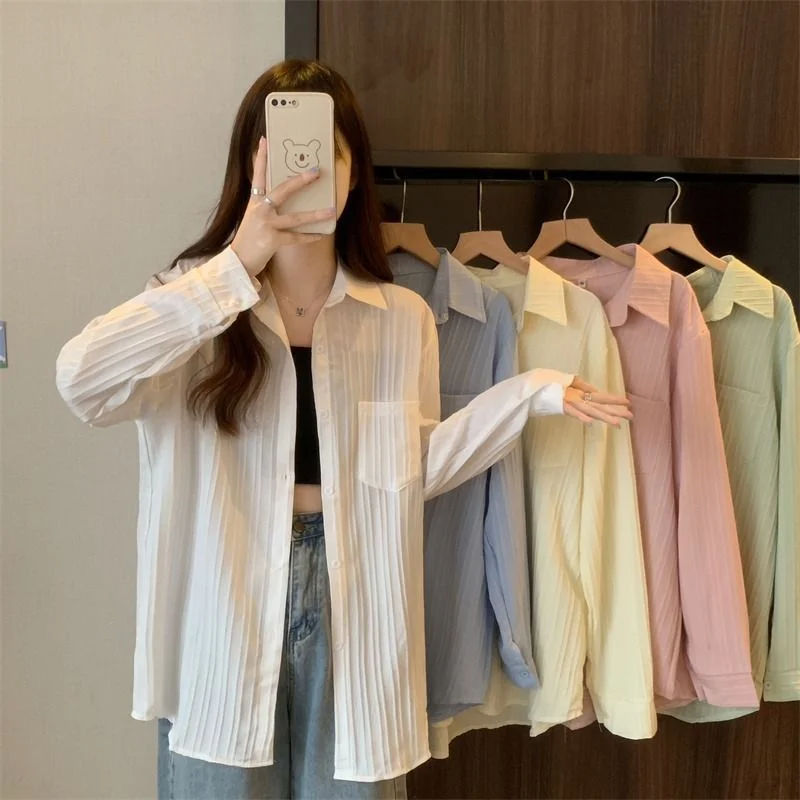 Uveng Uveng And Autumn 2025 New Shirt Jacket Women's Design Sense Lazy Style Korean Version Of Loose Long Shirt Tide