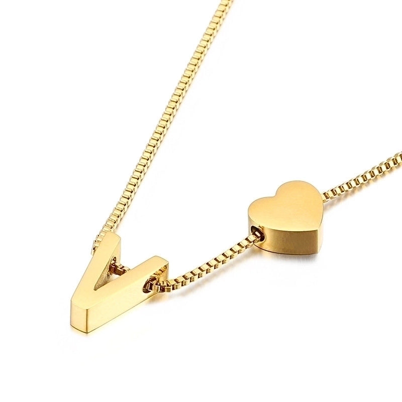 Titanium Steel 18K Gold Plated Korean Style Plating Letter Necklace