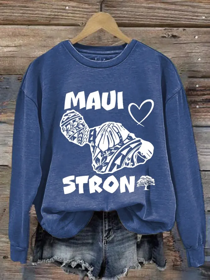 Women's Maui Strong Print Casual Sweatshirt
