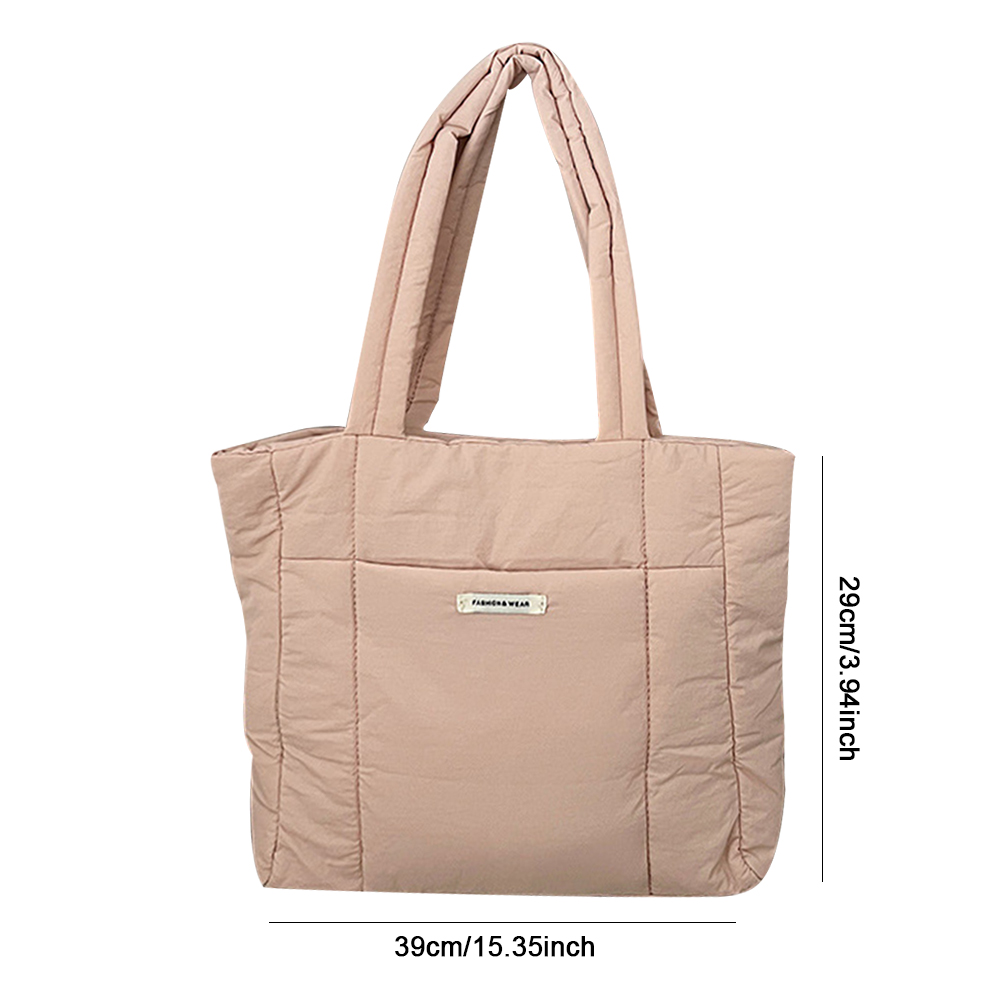 Stavoso first day of school Women Nylon Quilted Shoulder Bag Casual Lightweight Padded Handbag Large Capacity Puffy Cloud Underarm Bag Female Soft Tote Bag