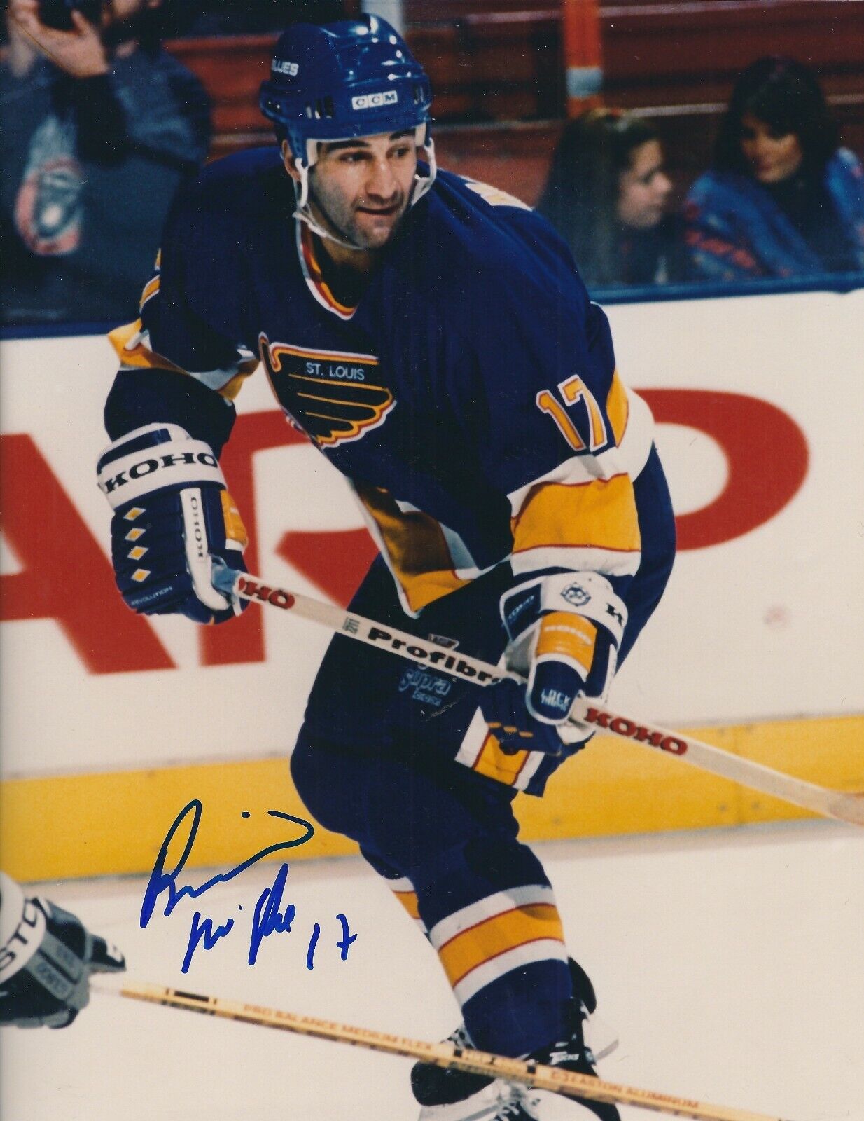 Signed 8x10 BASIL MCRAE St Louis Blues Autographed Photo Poster painting - COA