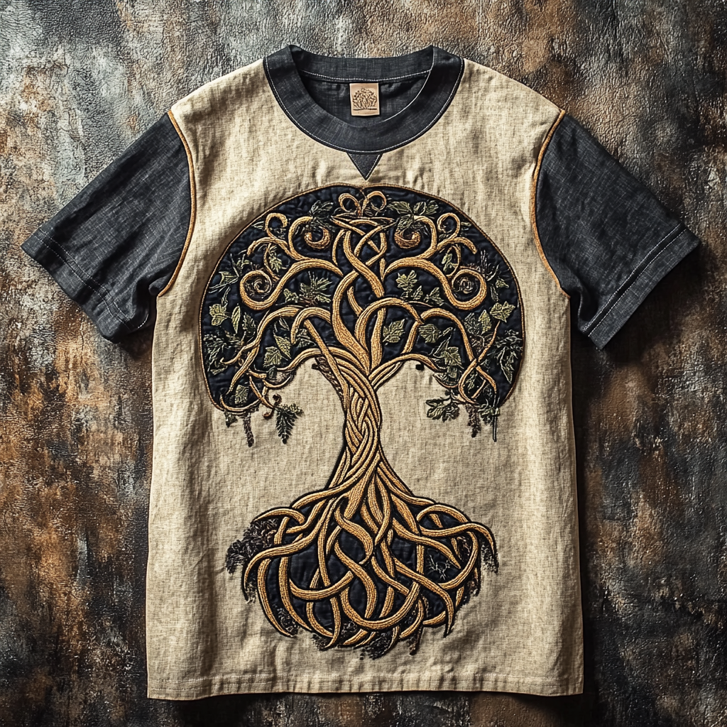 Men's Viking Nordic Totem Life Of Tree Vintage T-Shirt