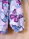 Kid Baby Girl Butterfly Print Hooded Zipper Coat Jacket