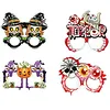4PCS DIY Diamond Painting Halloween Glasses for Kids and Adults, Funny Crystal Rhinestone Art Eyewear Decoration for Halloween Party Favors, Photo Booth Props, No Lenses