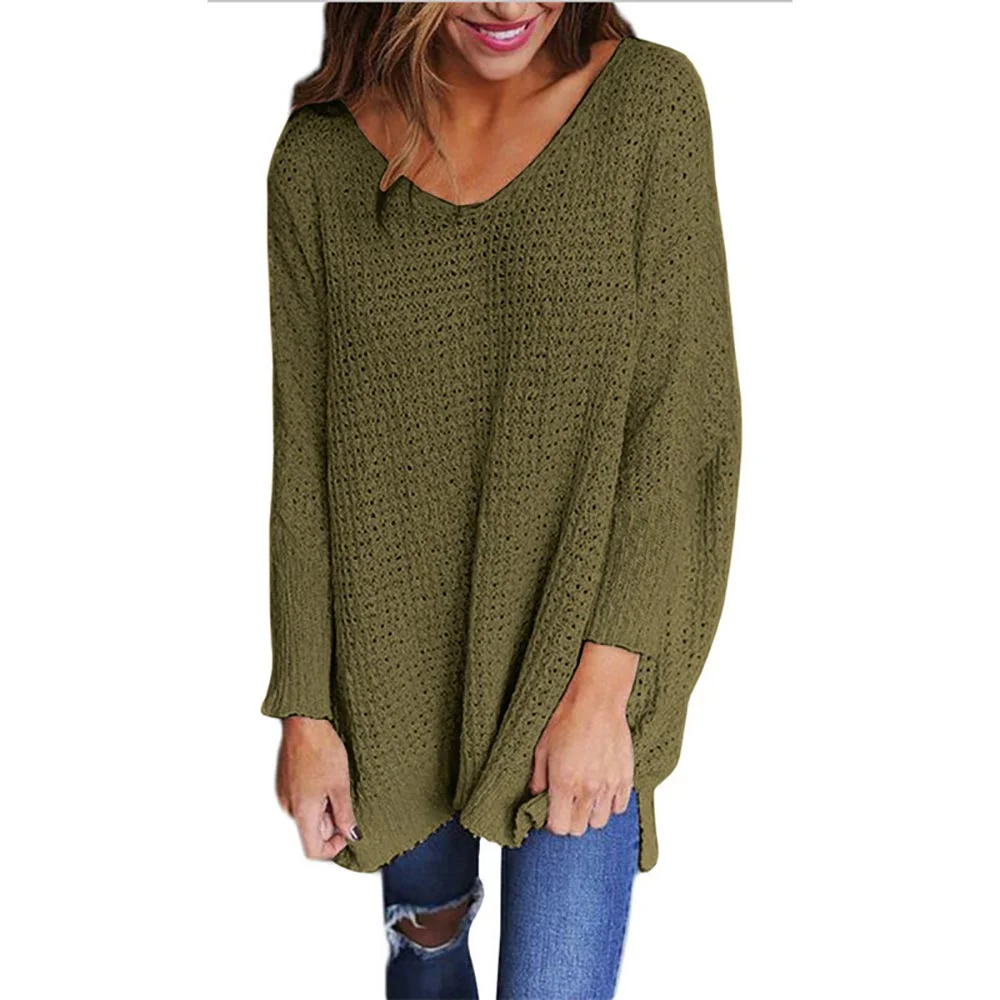 WildPinky 2020 New Autumn Winter Knitting Casual Long Sleeve Solid Colors Fashion Women Sweater Loose Basic Female Pullovers