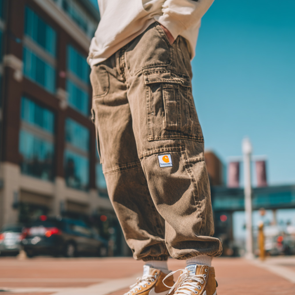 Casual Street Style: Khaki Cargo Pants